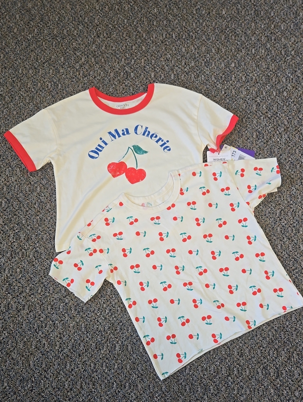 Girls 5t Kids Cherry Print Box Crop Tops